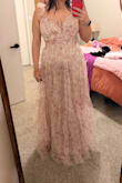 Absolutely love this dress! The fit was great. Materials were comfortable and it was the perfect floor length with heels for me. - Krista Z.