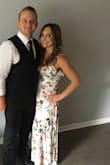Great quality dress. However it was a little snug around my rib cage. It was hard work to zip up by myself, but once it was on it fit just fine. If you are between sizes I would definetly size up. I just had to have the length hemmed. I definetly recommend! - Bridgett T.