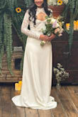 Buy this pretty bridal dress if you like minimal yet elegant style like me. The dress made me look gorgeous and brought the bridal effect instantly paired with Lulu's Satin Heels. - Janhavi M.