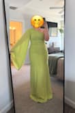 I LOVE this dress. The color and fit are just perfect. I will say that it fits a little snug so I would size up if you don't want it to be super form fitting. - Rebecca E.