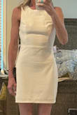 I wanted to live in this dress. It's gorgeous but not on me. I first ordered an extra small, and it fit well except for being tight around my thighs. I returned it for a small one, and it was way too loose up top, and the back around where the zipper is hung. If you're more full in the breast area, it would likely fit better. - Katie S.