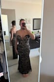 This dress is super flattering and stretchy which is awesome for a black-tie wedding! Absolutely obsessed with the lace pattern. - Jamie G.
