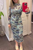 Love this dress!! So flattering and absolutely beautiful pattern. I received so many compliments. - Katie W.