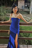 it has nice thick fabric, but if you have no curves like me, this dress is NOT flattering at all. I bought other dresses from lulus and those give me some shape, but this wasnt it:( also its hard to keep the bust part looking nice, its always moving.  Overall its a nice dress, good quality, would only recommend if you have big hips. - Edith S.
