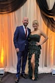 I got a lot of compliments on this dress. Especially the leg slit and the ruffles. The ruffles helped to hide my mom belly. But my bust is a 38C and I couldn't wear a bra with it so make sure to get sticky pads. And tighten the strings in the back! - Emily E.