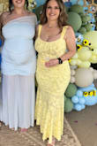 This dress fit perfectly and was flattering to my figure. I bought it to wear to my daughter's baby shower. The material was very soft and the dress was comfortable. I received a lot of compliments. - Debra B.