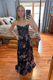It's so hard to buy dresses online without first trying them on, but I took a chance on this one. I love it! It's so feminine and flowy! I'm going to wear it to a spring wedding. I will need to hem it slightly, but I'm 5'1 so that is pretty typical for me. - Corinne F.