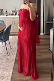 I really like this dress, it's a gorgeous red colour and very comfortable and stretchy. I need it for two occasions, and I know as I get further in my pregnancy, it'll fit! I don't even need to cut the hem with the heels I'm wearing with it. The quality is super nice, and the scarf adds a cute detail :) - Valeria Z.