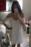 I bought this dress for my college grad pics and I love the way it looks! It's perfectly loose and is also a great summer dress. Good material quality as well. The only thing with this dress was the need to excessively adjust both straps, so that you could see it from the front, but I guess it isn't bothering me too much. - Carolina B.
