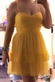 One of my top favorite things I've bought from Lulus!! I needed a few simple outfit options for days when I just don't have a brain to build a cohesive wardrobe. This little sundress is cute, a softer yellow than in my photo (bad lighting), and I really love the ribbing across the chest! I also have kind of a big chest and there's enough support and structure to the shape of this that I could probably go without a bra for extra comfort if I wanted. It's a good length too so that I don't get too nervous on windy days. Of my 10-item order, this is the one I've worn most often since receiving everything! - Heather A.