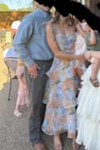 This dress is beautiful. I got so many compliments on it and it was great in pictures too.
I was worried about the other reviews mentioning the bust being tight so I ordered a medium (5'7 130lbs 34B) and it was actually too loose around my chest and waist but not terribly. - Christina T.