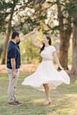 Perfect for engagement photos. The skirt has lots of fabric and lining! - Eleanor C.