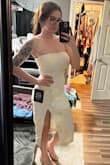 I ordered a medium first despite the reviews and it did end up being a little too loose for my liking. The bust was falling down very easily. So I ordered a small which fits tight, but I love it! - Taylor H.