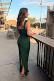 This dress was SO comfortable. A little long on me (5'4) but was ok with heels. It is stretchy and was so easy to move and dance in. - Danielle A.