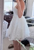 Unfortunately, the quality of this dress did not meet my expectations. The material is definitely not great and looks and feels very cheap. Even with the lining, the dress was still a bit see through as well. - Alexandra V.
