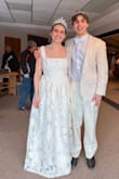 I purchased this to wear in a performance of Cinderella during the royal wedding scene, and it fit great! I had it hemmed a small amount and had the sleeves taken up/tightened a small amount but otherwise the large was the exact perfect size. True to the measurements listed. I felt beautiful in this dress. I would definitely purchase for a real wedding and not just one on stage! The quality was excellent. Great value for the price. - Rebecca M.