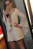 I purchased this dress for my bridal shower since we are striving for a boho theme! I don't have an issue with it being tight at the arms/armpit. That said i think it fits looser on the body than most would like but I believe that's how it's supposed to fit.
Nevertheless I love it! And look at those sleeves! - Michelle A.