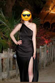 I really liked this dress, and I think it was very flattering on me. I think it would fit many different body types, because the straps are adjustable, which was good for my tiny boobs! After giving it a good steam, it looks very elegant, but also simple. And the fabric photographs really well. I'm 5'7, and the dress was probably an inch off the ground. - Rusty R.