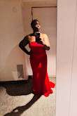This dress is stunning. I usually order a large, and it normally fits perfectly. However, this corset dress fits too tight. I tried an X-large, but it was too large in the bust and side. So I kept the large, and had a seamstress extend the back with a tie in the back. It worked perfectly. I wore this dress on a cruise and received so many compliments. - Veronica L.
