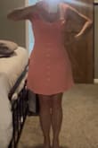I always buy medium, but one of the reviews said to size up. Went with a large, which fit fine in the tummy area but very large in the bust, and the shoulder straps would slide off. Exchanged it for a medium, and it was way too tight in the stomach and still too large in the bust (straps were still loose and they aren't adjustable). Just couldn't make it work with either size. - Ciara K.