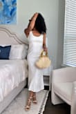 Such a nice versatile dress. I ended up wearing it for Easter Sunday with a blazer. I could easily add a pop of color. I could wear it for vacay, or really any event. It's such a good, capsule linen dress. - Lindsay B.