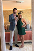 I love the color and fit (I sized up because I didn't want to have to suck everything in at the horse races). Length was perfect. - Rachel H.