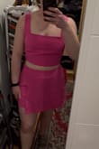 This outfit is super cute and flirty. Love the lace-up back. Will work best with a petal/stick-on bra or no bra. I love it, and I'm looking forward to wearing it for parties over the summer. - Allegra A.