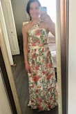 I'm 5'10 and I've never been able to find a dress long enough for me... until now. This dress hits the floor so it's not awkwardly short with my ankles and feet showing. It fits perfect in the chest and waist. I have zero complaints! - Alissa F.