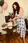 I just wore this dress for my bridal shower and I got sooo many compliments! Everyone loved the style and color. It was very lightweight and comfortable. My only complaint was that the seam is hard zip up past. I had to have a friend zip it up for me. Other than that it was a very beautiful dress, can't wait to wear it again! - Samantha H.