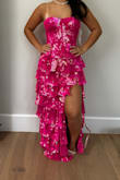 Dress is really pretty, definitely looks cheap from an in person view but photographs soooo well. It was super stretchy and the boob/corset part is pretty flimsy. Not that its a bad thing but if your looking for a "corset" type dress to SUCK everything in.. this isn't for you. If you have a flatter bust, you might need to get extra padding. I'm an a/b and I got a size small and it was a little loose up there. I'm obsessed with the color but overall I went with a different dress. - Monica F.