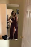 This dress is SUCH amazing quality - much better than 90% of prom dresses in stores like Nordstrom! The color is fantastic! And the length is perfect, I wore 6in heels!
The only thing that wasn't great is that the straps on the top were a little too loose. I maybe could have gotten away with a Medium, but if you're bigger than a B cup you should be fine! (Also, dress tape doesn't work well with this material).
Love this dress and totally recommend it! - Liza K.