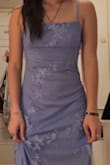 Bought for school prom-- sizing is right, but the color looks very blue in comparison to the pictures! I was expecting a bit more of a bright purple hue as modelled, but it looks a lot more like a bluish-periwinkle. The fabric is also lighter than expected (not as form-fitting as the picture), but the flowery details on the mesh are all there. It's pretty, just maybe not 100% what I expected from the picture. - Kayla I.