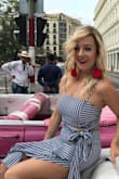 I ordered this to wear in Havana Cuba and it turned out even more perfect than I'd hoped! My boobs are a little squished into the top so I can't wear a bra but it works nonetheless and the skirt fits perfectly. The whole look is super flattering even on a petite gal! - Ashley A.