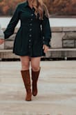 I wore this dress for engagement pictures! It was SO comfortable and forgiving. No complaints at all! - Grace H.