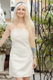 I love the top floral of this dress! It was great for my engagement photos! It was a little loose around the waist area, but still looked good! - Danielle A.