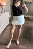 I loved this top! I wish it came in more colors. Preferably white. It elevates any outfit. I wore it with a skirt as seen in the pic, but also with jeans, it looks so cute! You don't have to wear a bra. It's thick enough where the girls won't show through. This is one of my all time favorite Lulus purchases! - Katy S.