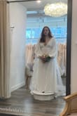 Such a stunning dress. It's going to be the dress I wear for my wedding. The lace is simple yet elegant. I added sleeves, but it came sleeveless. - Lily B.