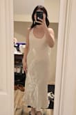 The fit is really flattering and the fabric is pretty. It's also quite comfortable. Only thing I will say is that it's much more cream colored (vs white) than it looks in the model photos. - Connie Z.