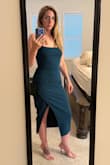 I absolutely love this dress! It fits amazing in every area. It's comfortable, easy to move in, perfect length for me, and I like the color. - Maria F.