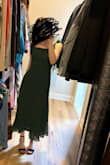 Dress fits true to size! The material of the fabric isn't scratchy. Overall, love my purchase! :) - Abby B.