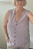 I already reviewed the lavender top, but wanted to share how it fits and how it looks worn as a vest over a tank top. - Kathy A.
