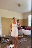 I was worried about this, but let me tell you it's perfect. I got a medium, I'm a 36DD, and I was nervous about how this dress would work with my boobs/a bra. I can wear this without a bra!!! The tie in the back is perfect and gives you a nice hourglass shape. I 100% recommend this and can confirm it works with a big bust. My only issue is that the straps do fall down easily, I'll probably buy like body glue to keep them up. I also probably could have sized down tbh - Madison T.