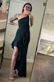 This dress is super pretty and very comfortable! Some stretch and feel like I'm gonna be able to dance the entire night. - Heather B.