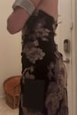 This is a beautiful dress. It fits perfectly. The only issue I have is that the zipper doesn't lay flat. It bunches and looks warped. Other than not having a smooth seam, it's a beautiful dress. I'm so sad I won't be able to wear this to my event. The bunching/ warping of the zipper doesn't look flattering. - Rocio S.