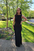 Loved how this dress made me look and feel! It was super comfortable while still looking very elegant and classic. I feel like I could easily rewear this dress.
It does run a little small - I'm typically a medium but this one I had to size up to a large. It was long enough to be worn with a small heel even at my height. - Marie H.