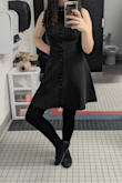 You can definitely dress this up or down. I wore it with a knit sweater and black tights. It can be a little tight on the waist while sitting for more rectangular people. I definitely will wear it again!!! - Reagan L.