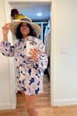This romper is simply delicious!
It is versatile, you can dress it up with a blazer and heels or dress it down with a Jean jacket and espadrilles or wear it to the beach with sunglasses and a straw hat!
It is flattering, prude yet flirty! 
Go get yours! - Joelle A.