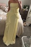 This dress is STUNNING!! If in between sizes, size UP! I am usually between a small and a medium and the medium fit perfectly. I did have to return the small. Can't wait to wear it for a wedding this summer! - Sydney M.