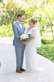 The perfect destination wedding dress, the dress fit great and was lightweight, and even survived a dip in the ocean! - Ally H.