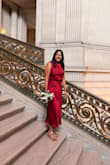 I was ecstatic at how well the dress fit and felt!
I really loved the unique cut around the shoulder, that made the dress stand out even more for me.
The material is absolutely silky, and the colour complemented my natural tone so so well.
I received countless compliments and our photoshoots look amazing, thanks to the dress! - Anindita P.